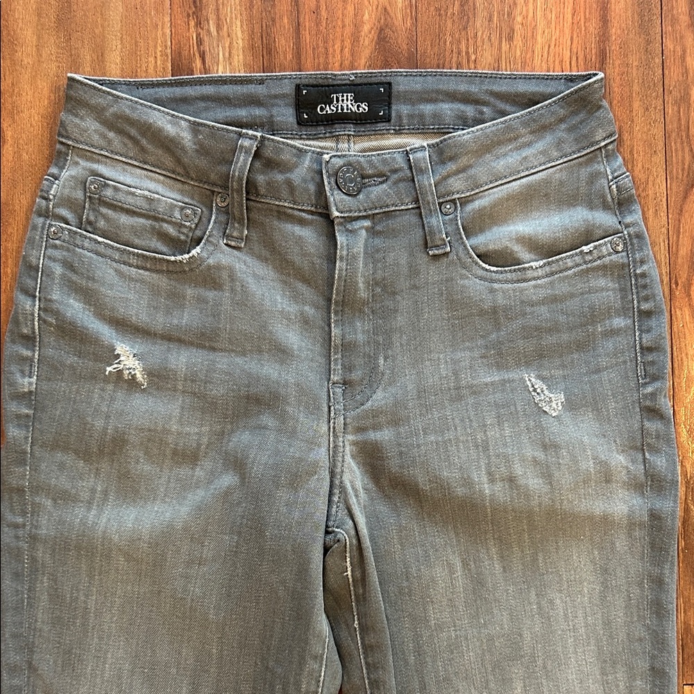 The Castings - grey distressed denim skinny jeans